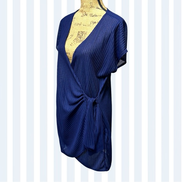 420 - BATHING SUIT COVER UP NAVY BLUE - Picture 4 of 16